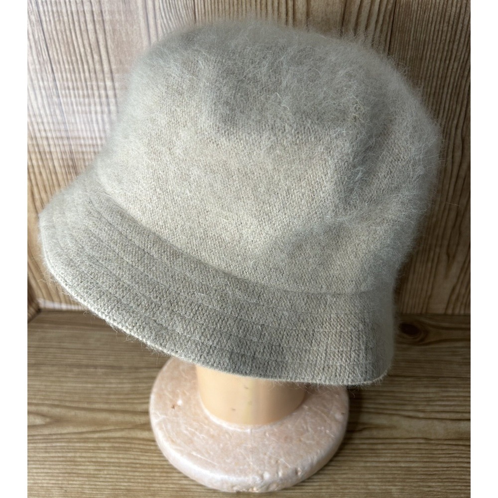 Betmar New York Knit Hat Angora Rabbit Hair Wool‎ Blend Women's Hat Ivory Cream - Picture 4 of 6